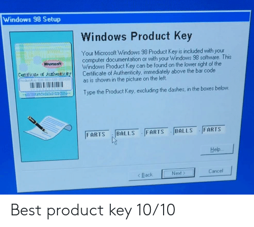 windows 98 product key list